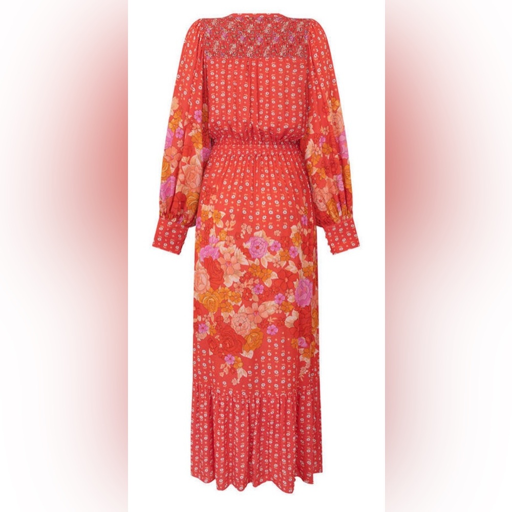 Spell Yellow Rose Gown Desert Rose Floral Button-Front Maxi Dress - Sz Small - Picture 3 of 13